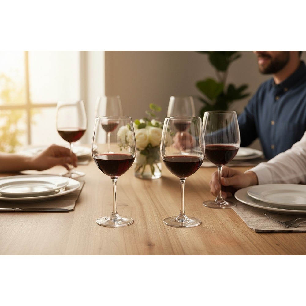 Wine Glass Set 4pc Clear Very Good Classic Stemmed Barware